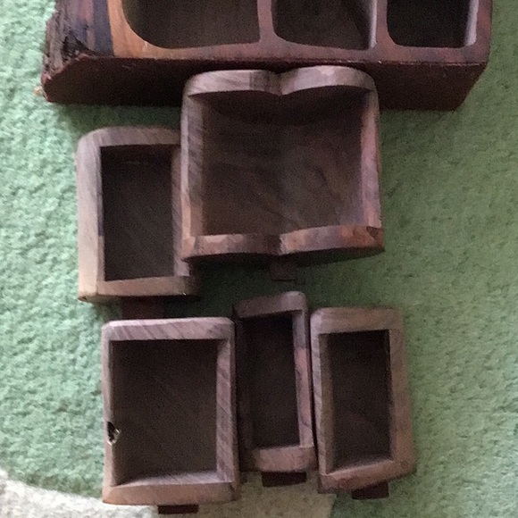 Vintage handcrafted wood 5 drawer bandsaw box - Picture 9 of 10